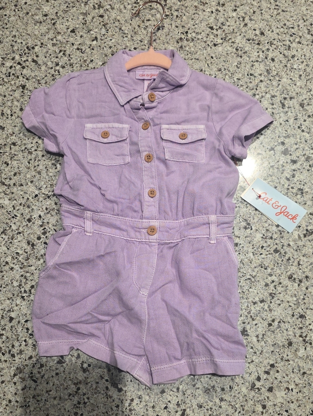 Cat & Jack Light Lavender Short Sleeve Romper